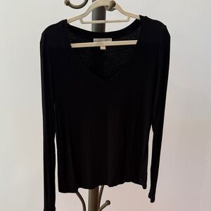 Michael Kors Black V-Neck Blouse